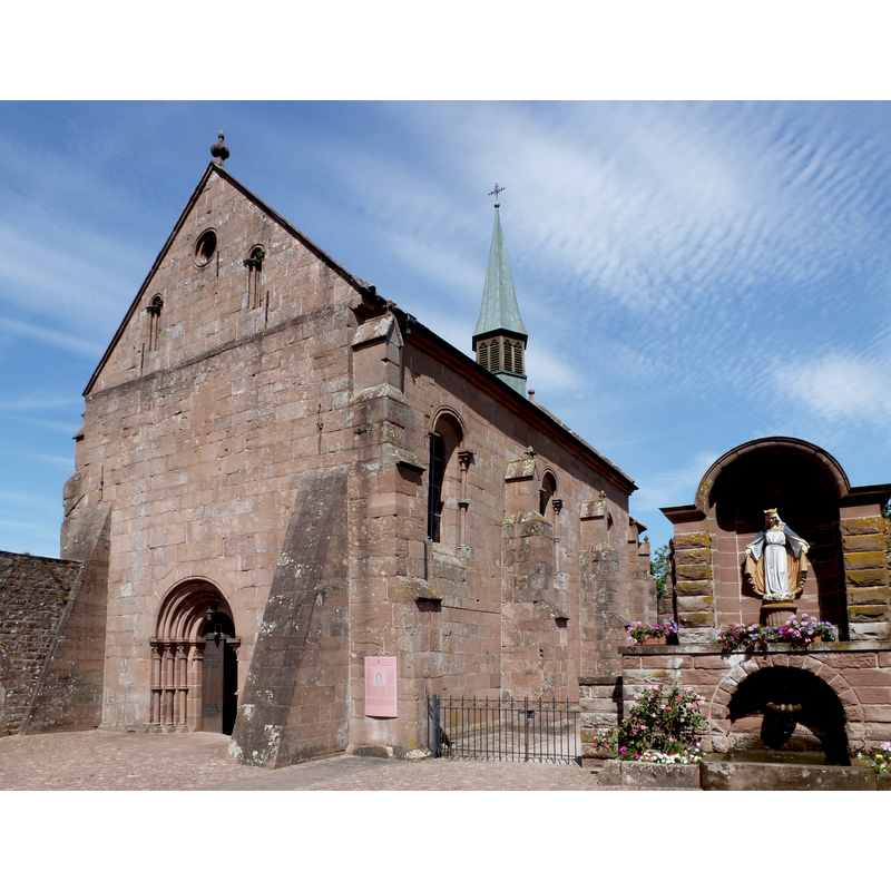 Source caption: "Chapelle Sainte Marie de l’Assomption, bâtie au XIIIème siècle, à Obersteigen (commune de Wangenbourg-Engenthal, Bas-Rhin, Alsace)."