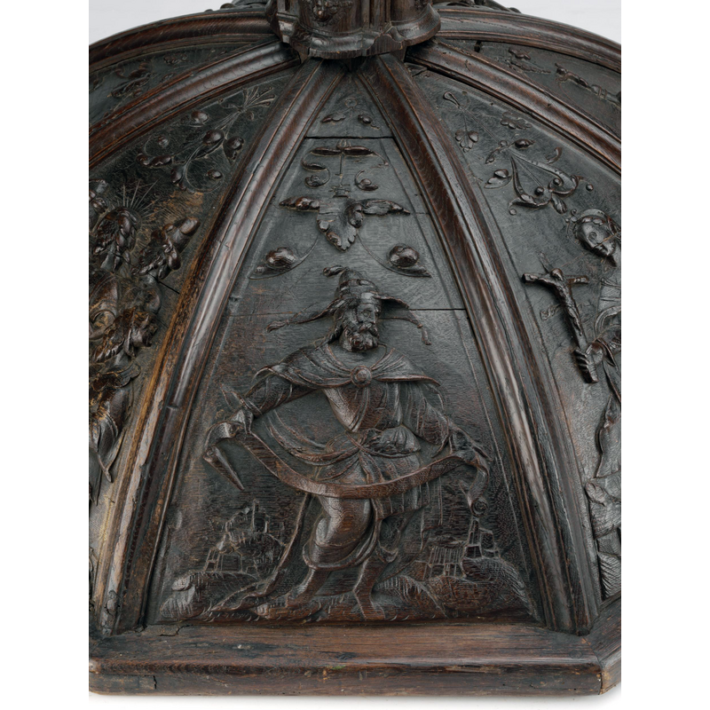 Source caption: "Man in distinctive hat and cloak holding a scroll. He could be representative of God's voice - "This is my beloved Son, with whom I am well pleased" (Matthew 4, 17) - at the time of Our Lord's baptism."
