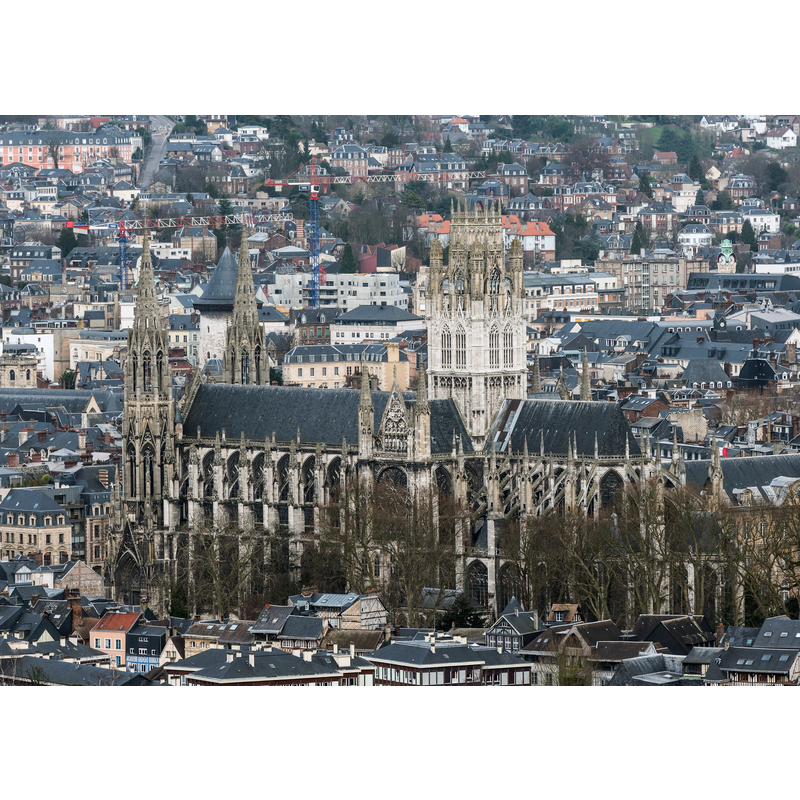 Source caption: "The Church of St. Ouen as seen from Mont Gargan, a nearby hill".