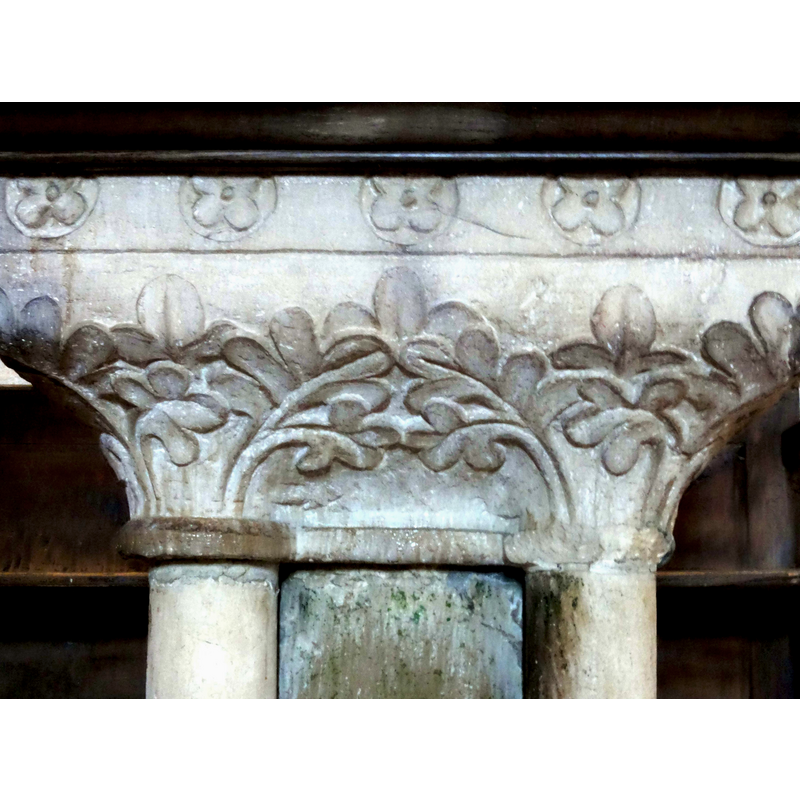five on each side of the square basin
