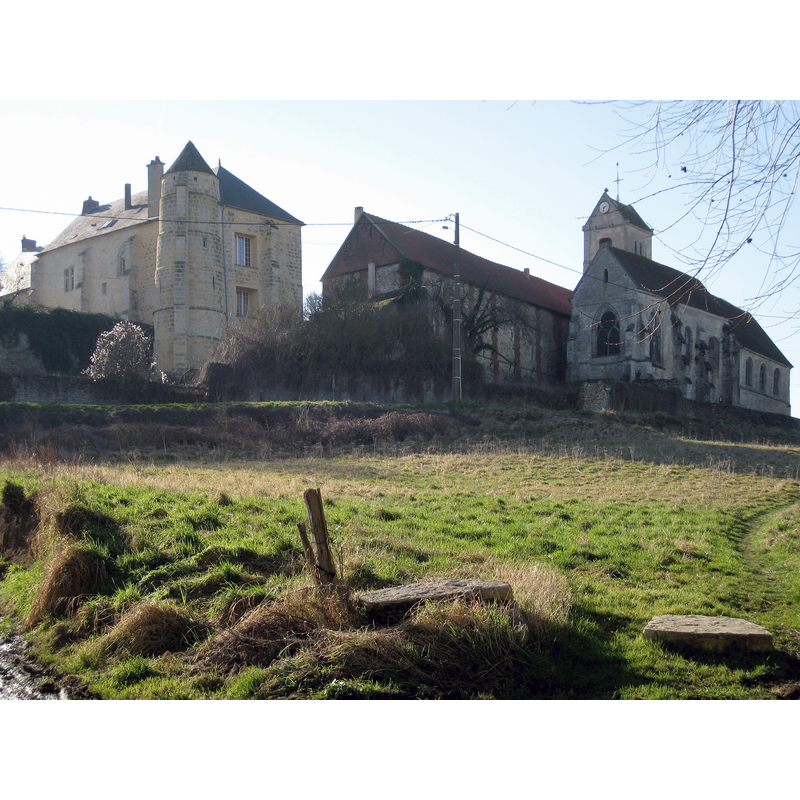 the castle and the church at right and left respectively