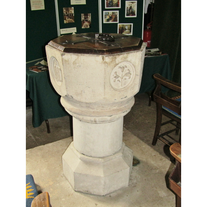 is this a medieval font, re-carved in 1864?