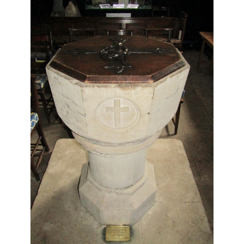 is this a medieval font, re-carved in 1864?