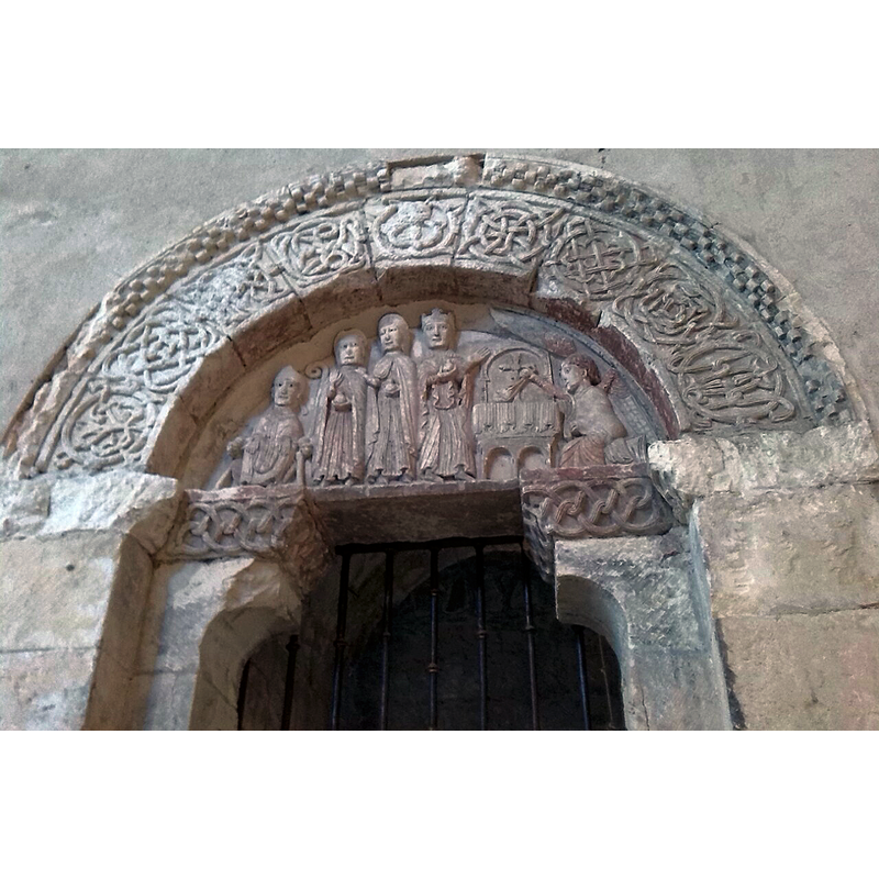 tympanum of the interior portal leading into the tower chapel