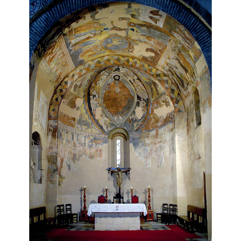 showing the recovered medieval frescoes
