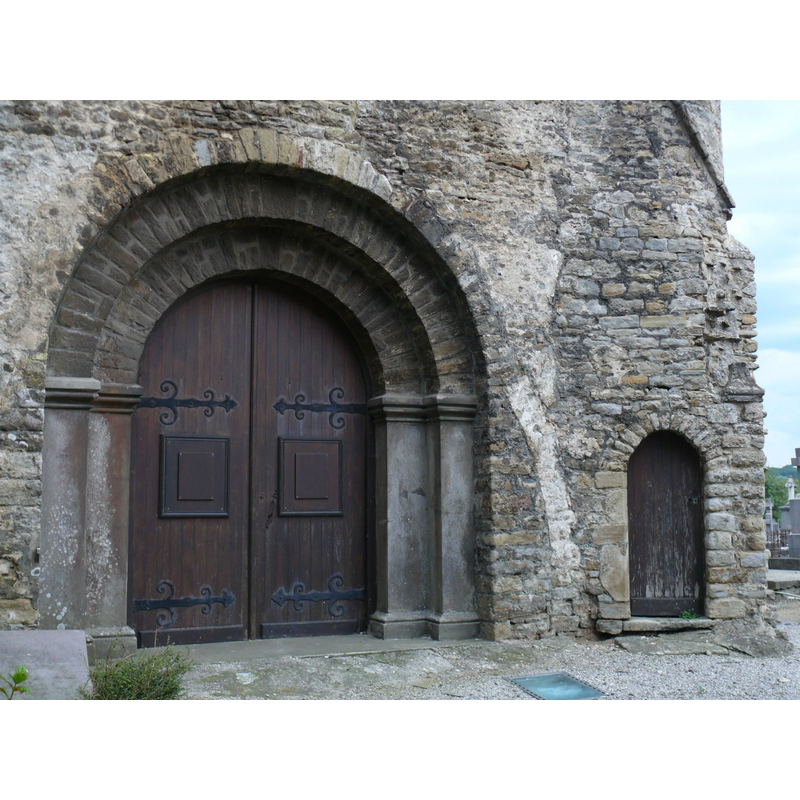 in the original church, of which only the tower and the lower base of the font remain, this would have been the tower arch leading from the west end of the nave into the tower