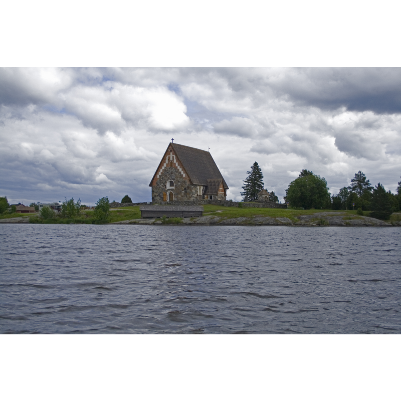 Source caption: "St. Olaf's Church, view from lake side"