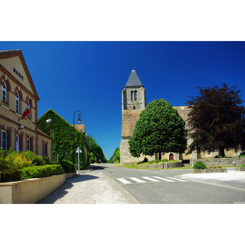 Source caption: "Photographie du centre de Longvilliers (dans les Yvelines) le 30 mai 2009 a 15h19".