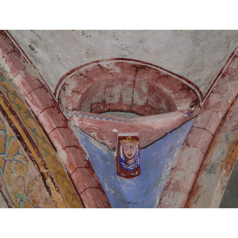 Source caption: "Pendentif de la croisée du transept, église Saint-Georges, Compains, Puy-de-Dôme, France."