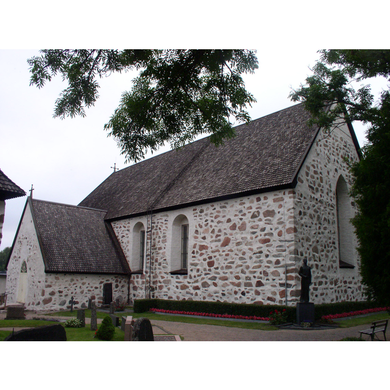 Source caption: "Tenala church in Raseborg (previously Tenala), Finland.= Tenholan kirkko Raaseporissa (entisessä Tenholassa)."