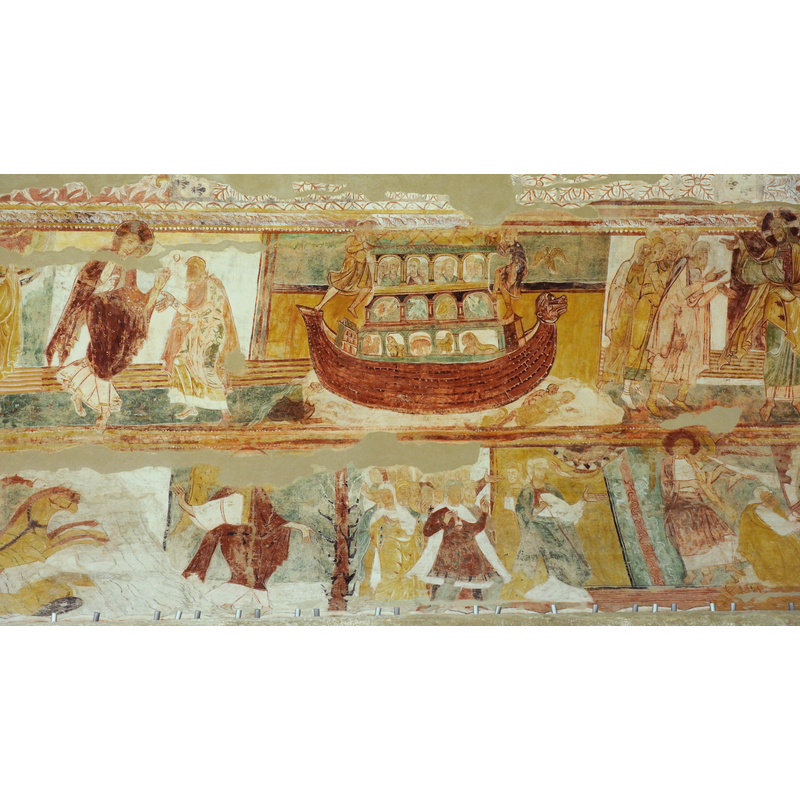 12th-13thC paintings using mixed (fresco, semi-fresco and secco) techniques