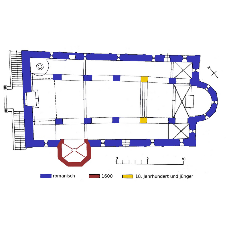 Source caption: "Kirche San Pietro e Paolo (Biasca) Plan [...] Own work, nach einem Plan aus dem Kunstführer Schweiz, Band 2, S. 435".