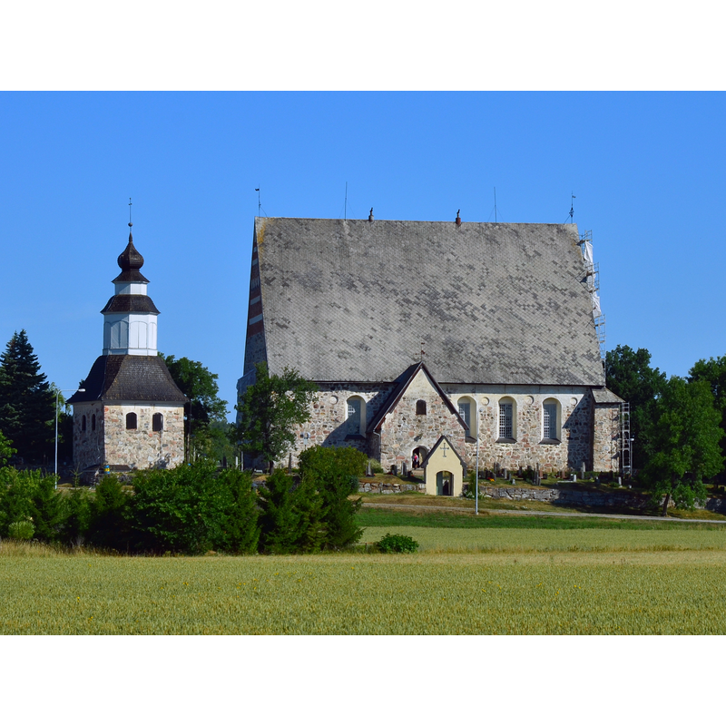 with the detached bell tower at the west