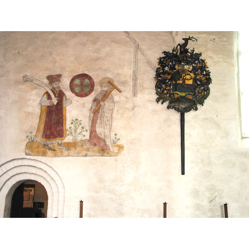 mural paintings above the sacristy doorway