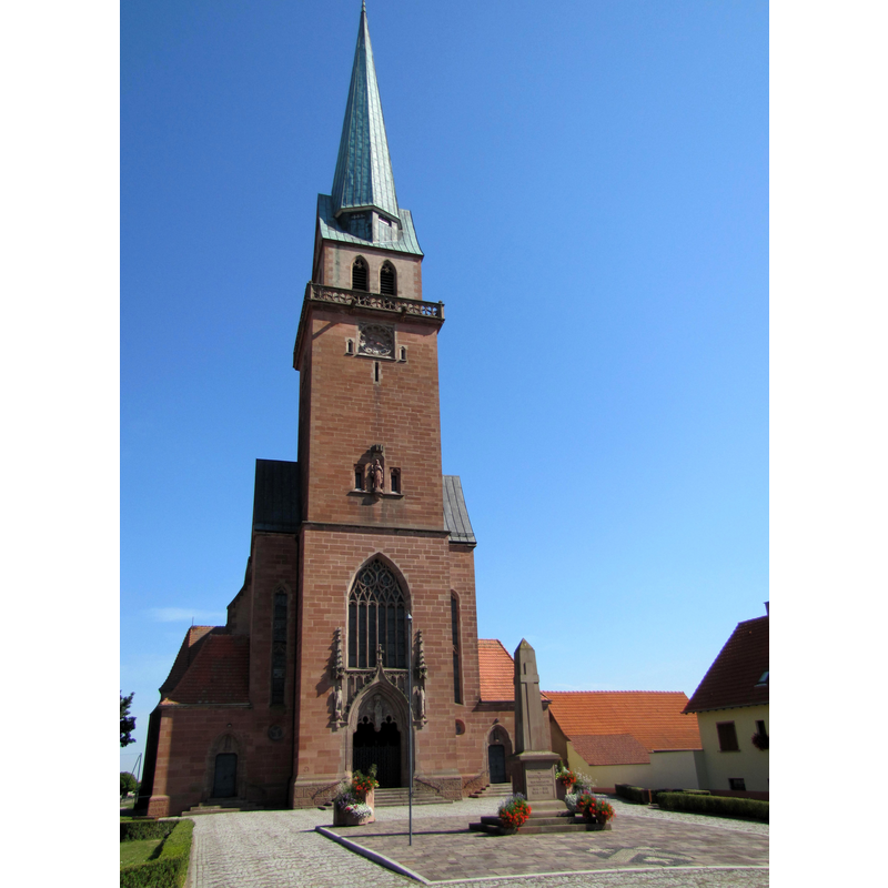 the new, 20thC parish church of Meistratzheim, also dedicated to St. Andrew