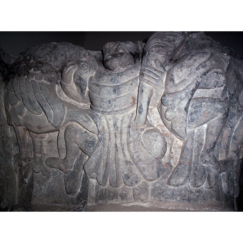 a surviving fragment of a capital from the old monastery
