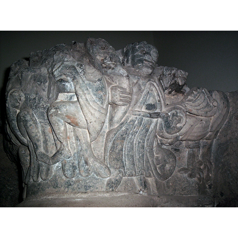 a surviving fragment of a capital from the old monastery
