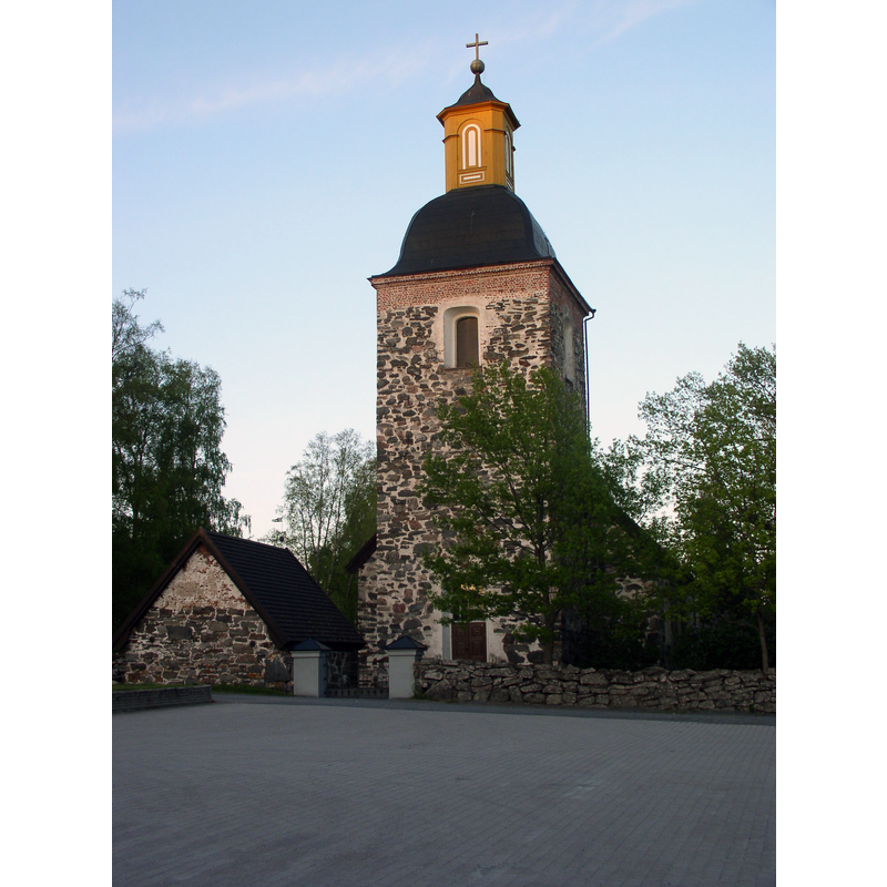 Source caption: "Tammela church [...] western part and tower (built in the 1780s)."