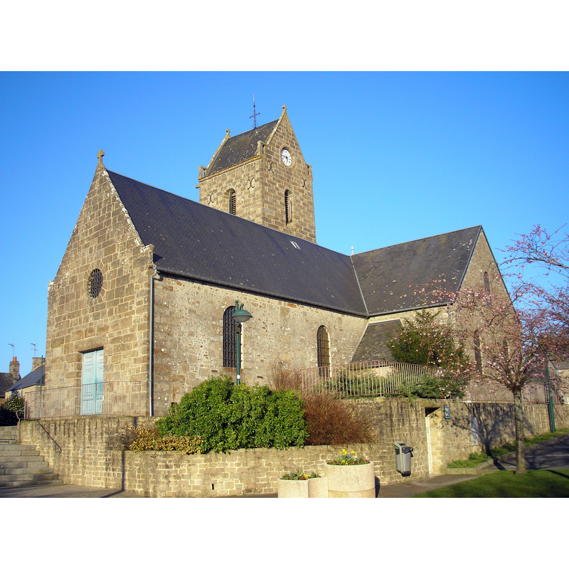 Source caption: "Saint-Martin-de-Landelles (Normandie, France). L'église Saint-Martin."