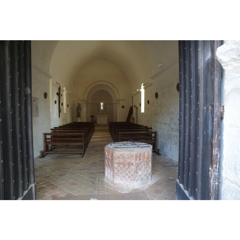 at the west end of the nave; two years earlier the font was in a different location [cf. photographs taken in 2016]