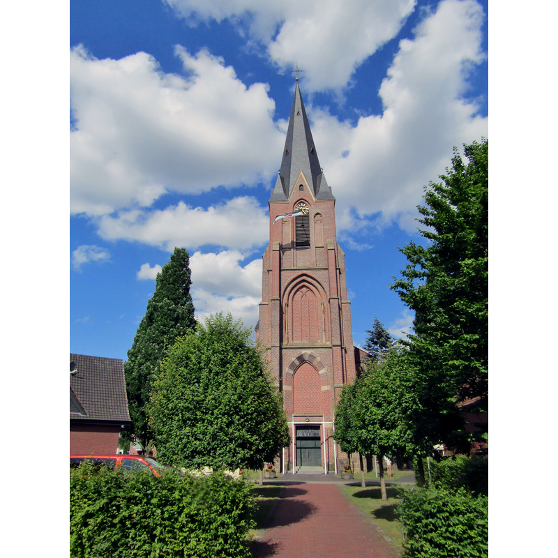 the modern church at Erle