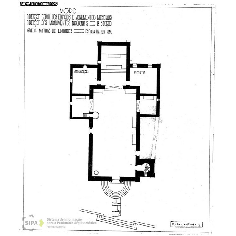 the modern font is shown at the southwest corner of the nace