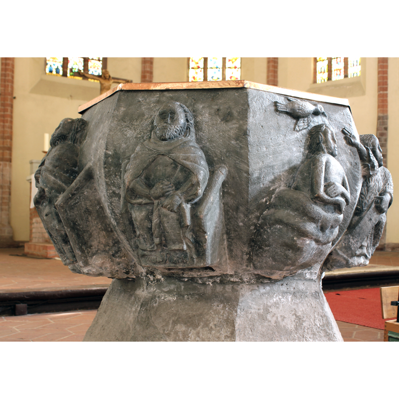 to the left of the Baptism of Christ scene