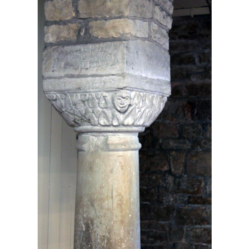 traces of the medieval church building remain beneath the west gallery
