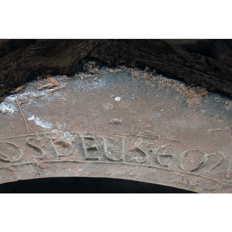 seen as the stone carver would have seen it standing inside the basin
