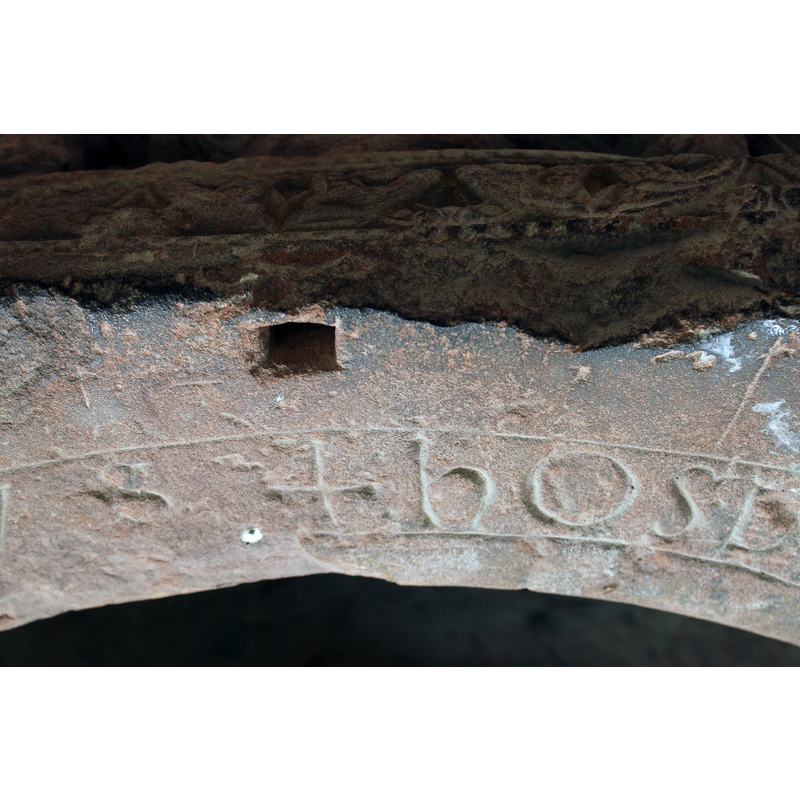 seen as the stone carver would have seen it standing inside the basin