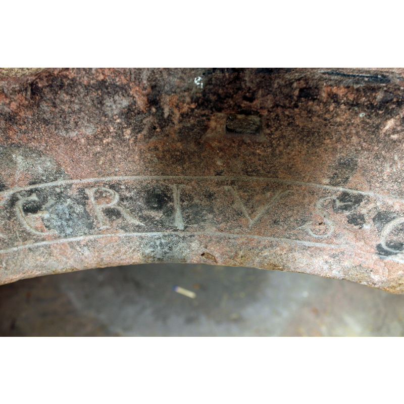 seen as the stone carver would have seen it standing inside the basin