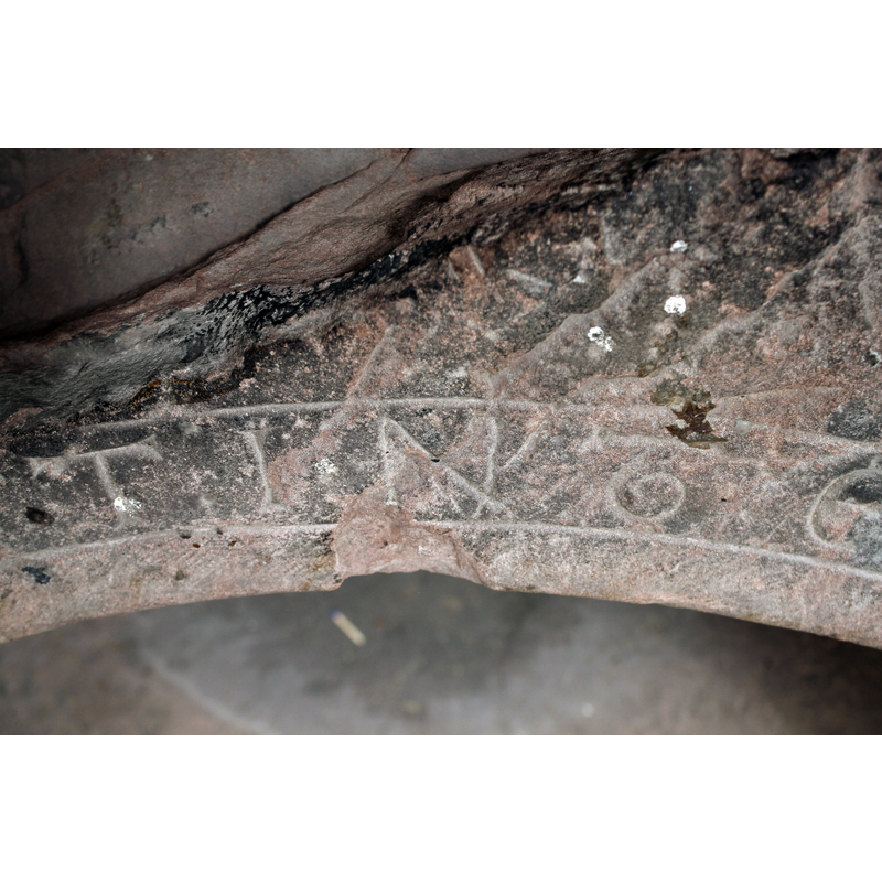 seen as the stone carver would have seen it standing inside the basin