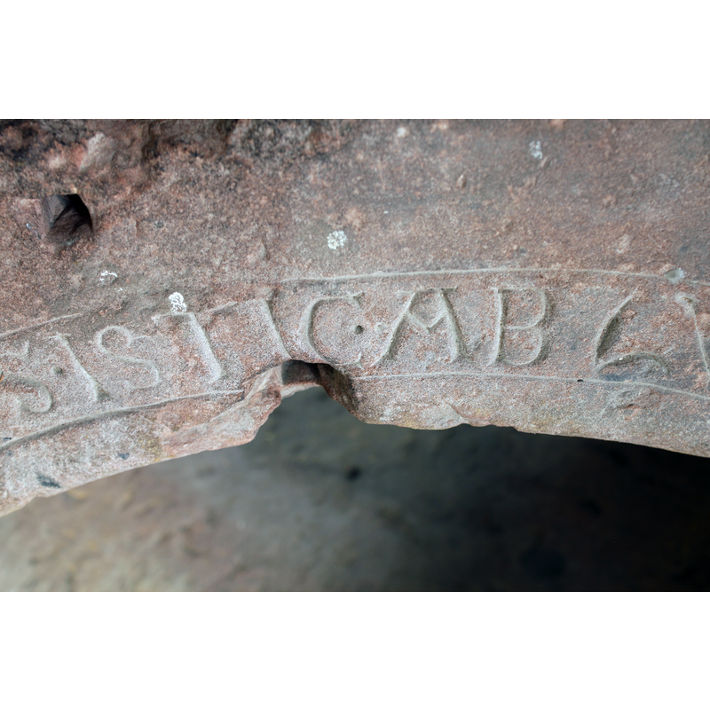 seen as the stone carver would have seen it standing inside the basin