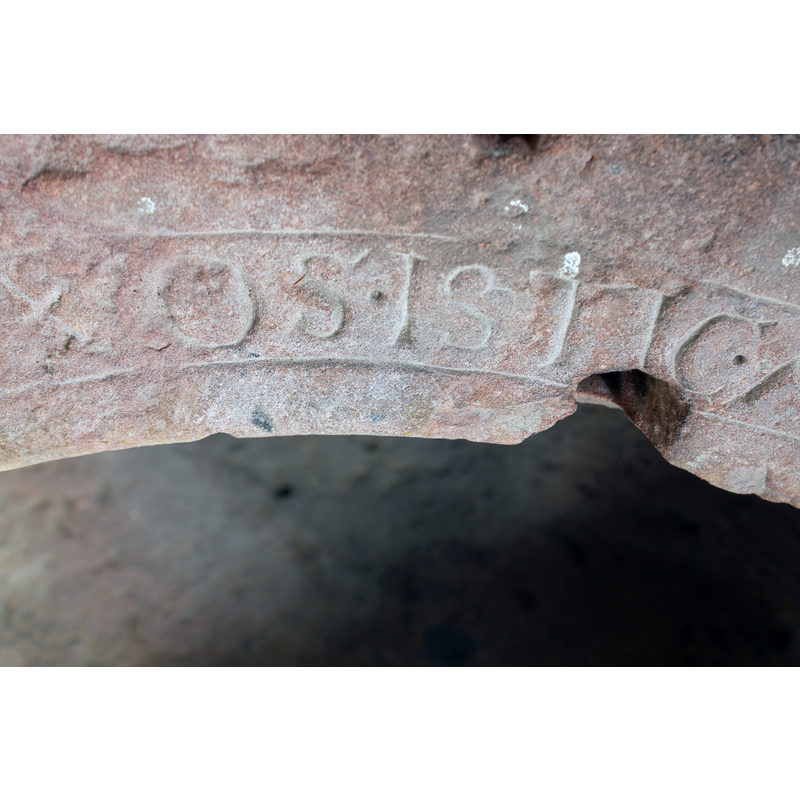 seen as the stone carver would have seen it standing inside the basin
