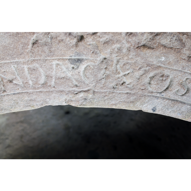 seen as the stone carver would have seen it standing inside the basin