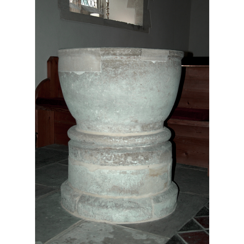 notice the new-stone insert repairs to the upper rim