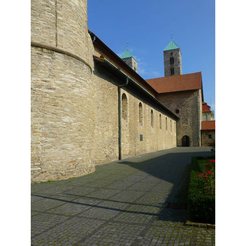 with the two east towers partially visible on the right