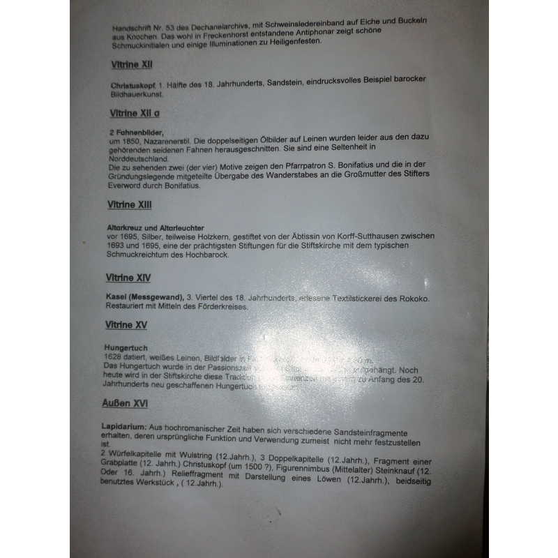 local guide to some of the church interior contents displayed