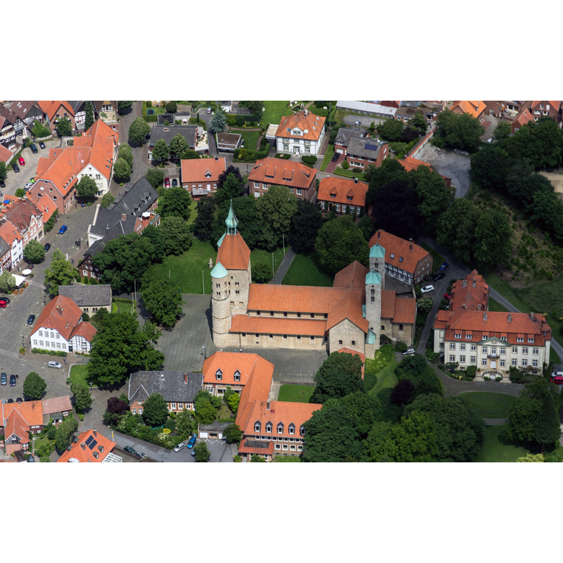 one of the few ways to appreciate the whole volume and shape of this church in the context of the town