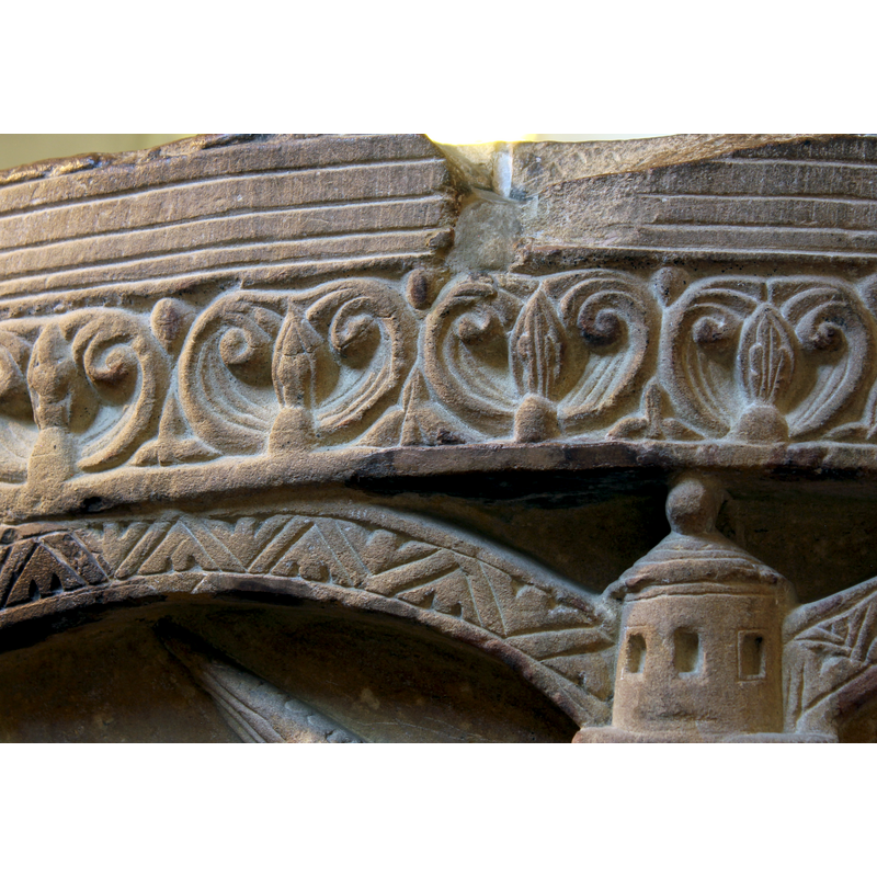 several of them just below the upper rim