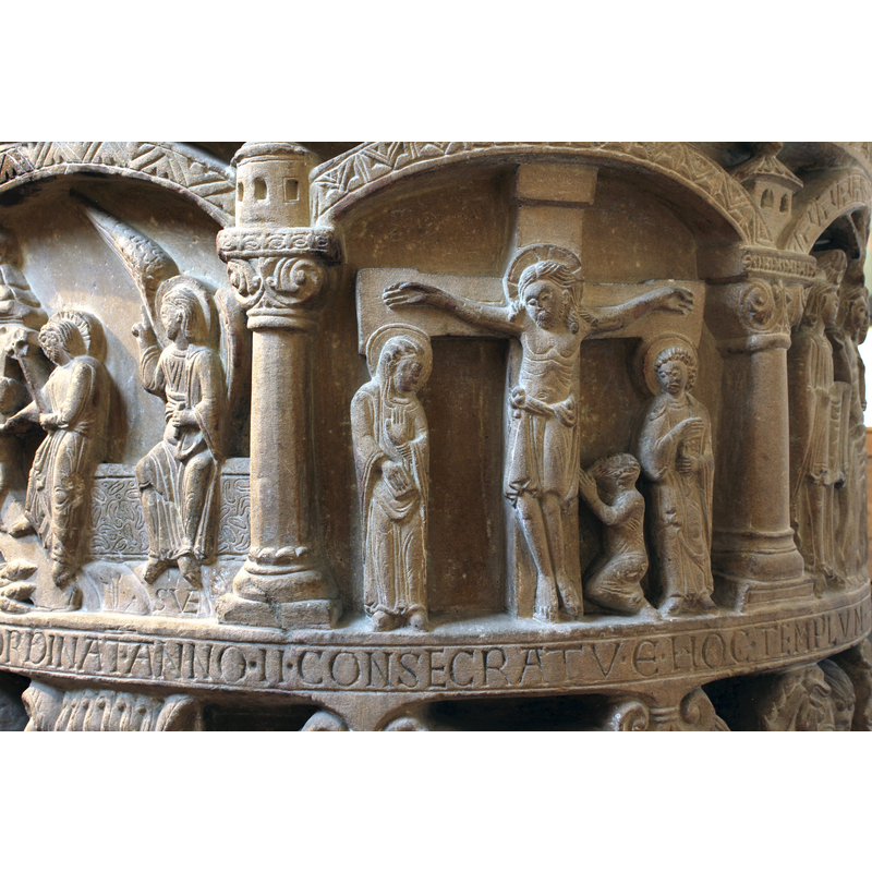 with a partial view of the Harrowing of Hell in the previous arch