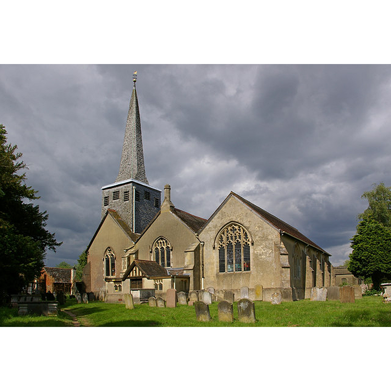 Source caption: "St Bartholomew's Church, Horley. Grade I listed church, much of which dates from the 14th century, although a church has probably been on this site since around 1150. The church saw a major restoration in 1881, and the south aisle (the right hand aisle in this photo) was added in 1900."