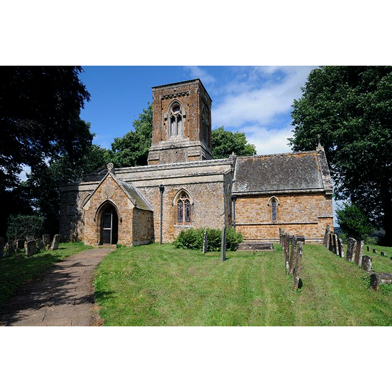 Source caption: "Holy Trinity church, Over Worton was designed by J Derrick in 1844."