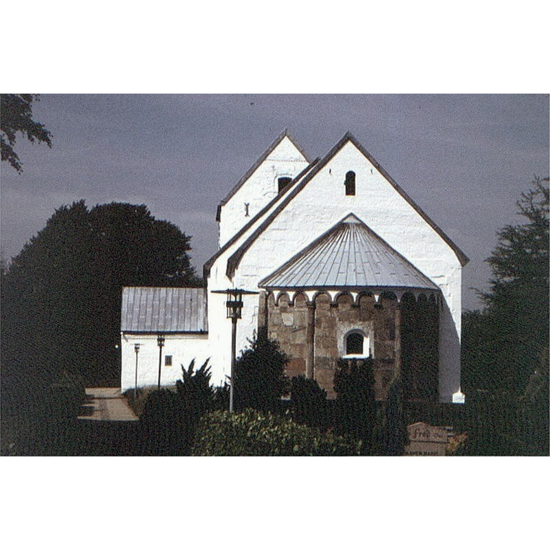 Source caption: "    Nørre Snede Kirke ligger i Nørre Snede Sogn, i Ikast-Brande Provsti (Århus Stift). Sognet ligger i Ikast-Brande Kommune (tidligere Nørre-Snede Kommune); indtil Kommunalreformen i 1970 lå det i Vrads Herred (Skanderborg Amt). Kirken var i middelalderen viet til Sankt Mikael. Apsis, kor og skib er opført i romansk tid af granitkvadre".