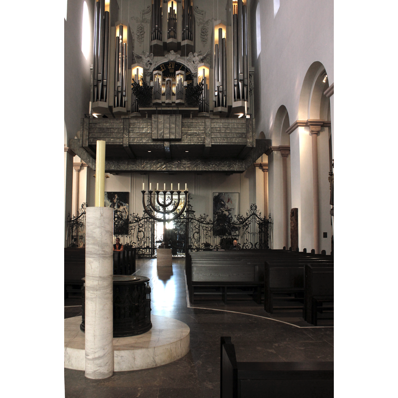 with the bronze font in the foreground