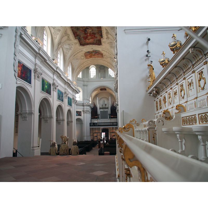 view from the chancel, with the choir stalls partly visible on the right [north] side