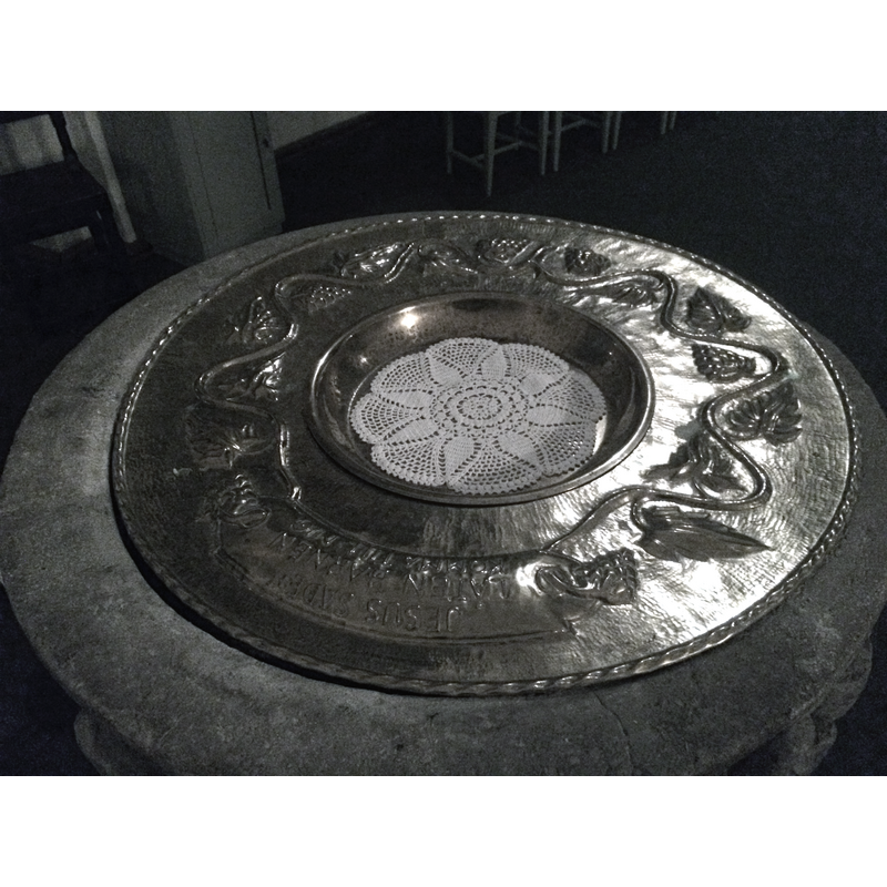 and the baptismal dish now in use