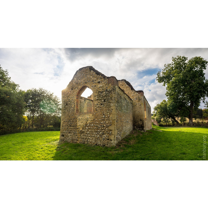 Source caption: "Bix Old Church. Bix Bottom, near Nettlebed; formerly St James; abandoned in the late C19. The restoration and making-safe work has been completed in the last couple of years."