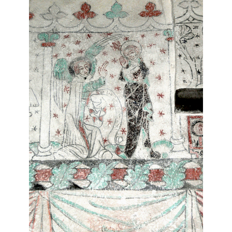 one of the Gothic paintings by the Passionmaster in this church: the Annunciation to Mary [after the restoration]
