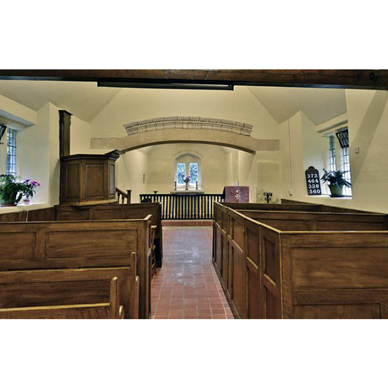 Source caption: "Markby, St. Peter's Church: Double celled interior looking east".